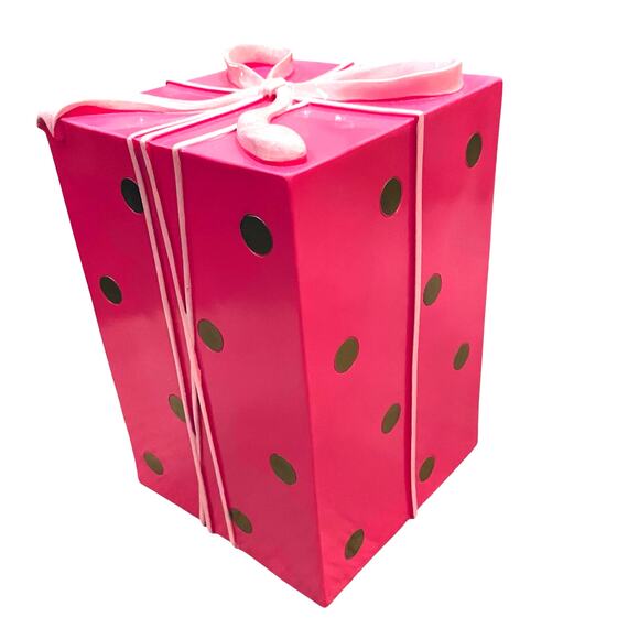 34th & Pine Pink Gold Polka Dot Christmas Present Bow Outdoor Holiday Decor New - Picture 10 of 16